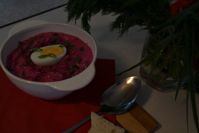 Холодный свекольник (окрошка по-латышски)