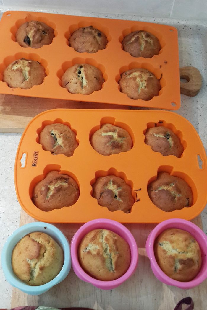 Банановые кексы с изюмом и черносливом