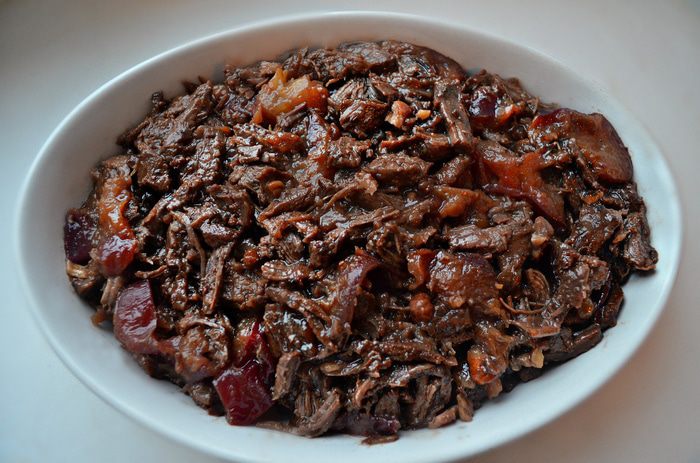 Пармантье из баранины с тыквой и сливами