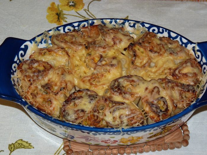 Ленивый отрывной пирог из лаваша с брынзой и тыквой