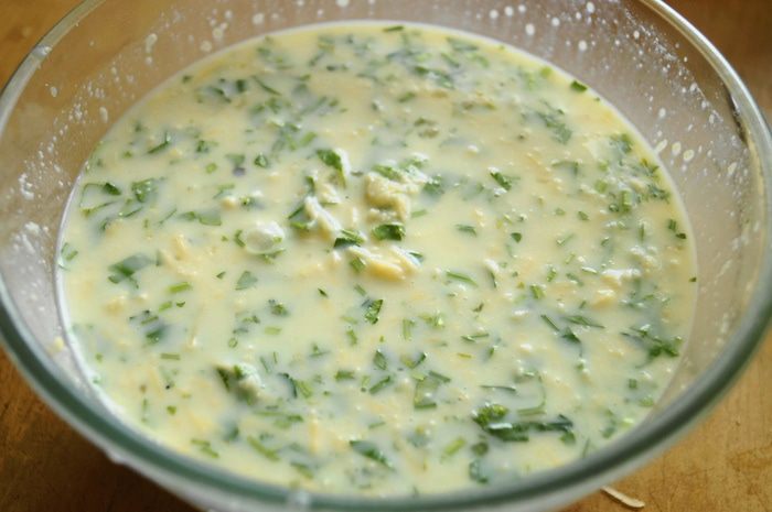 Блинчики с сыром и зеленью