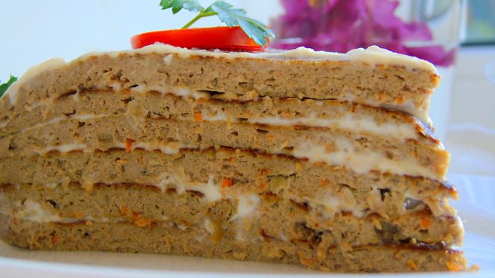 Печеночный  торт с гречневой мукой