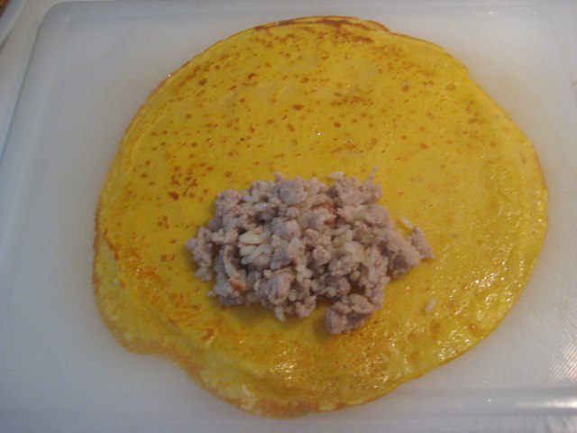 Тыквенные блины с мясом