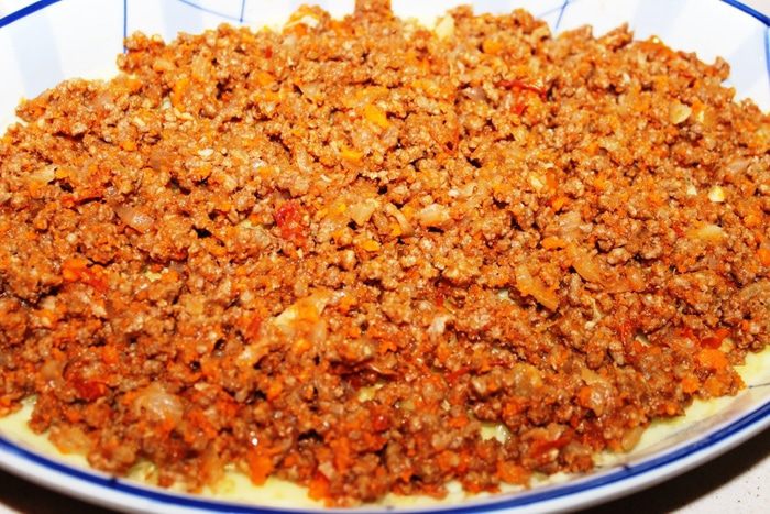 Запеканка с двойным мясом