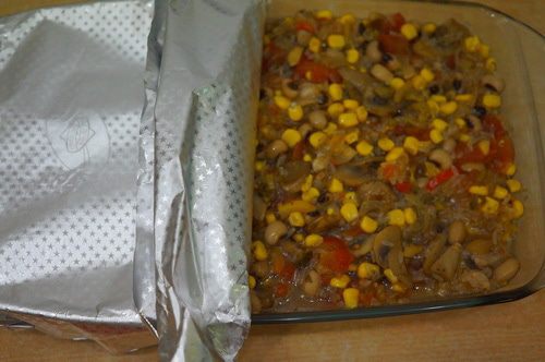 Овощная запеканка с сальсой