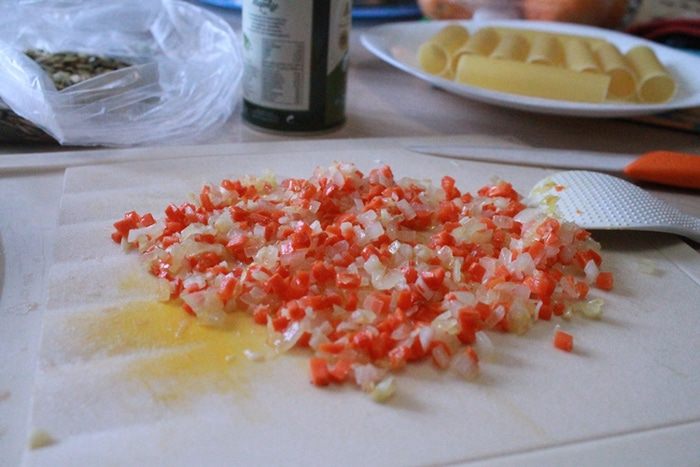 Каннеллони с песто из шпината