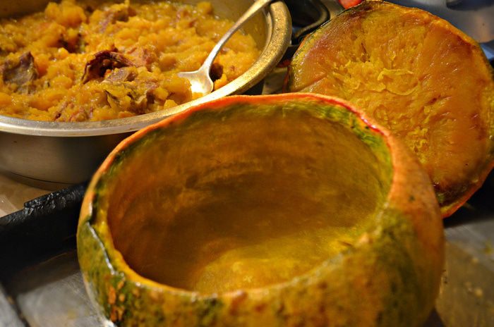 Тыква-кебаб с бараниной