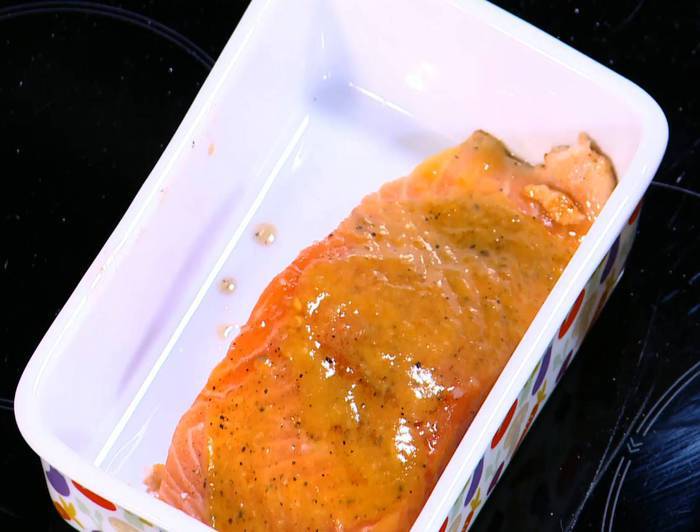 Семга с картофелем в медовой глазури 