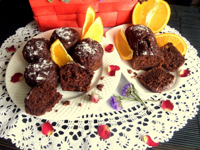 Маффины с апельсином и бананом