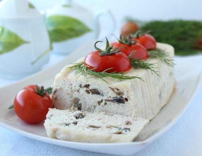 Террин из курицы с грибами 