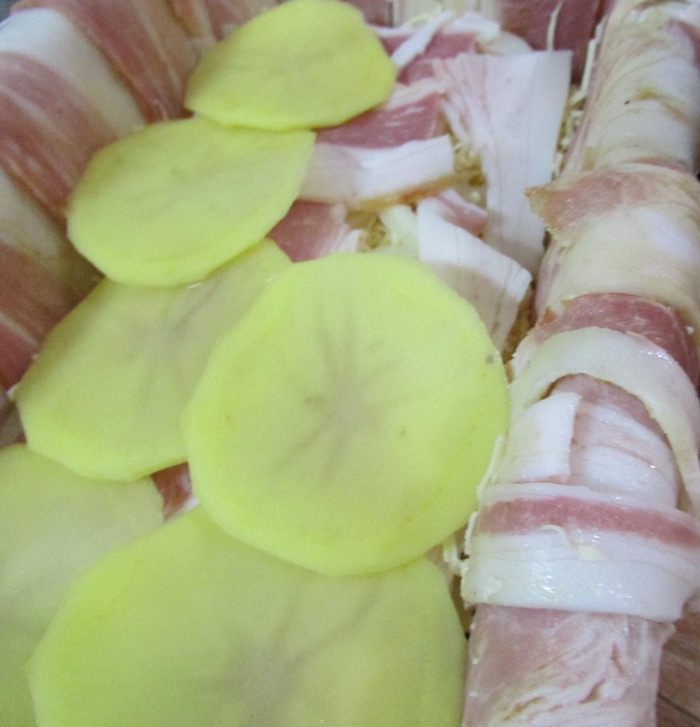 Картофельный мильфей с беконом