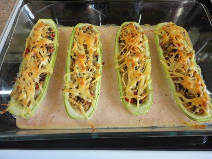 Кабачки с рисом и грибами