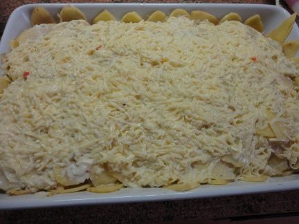 Картофель с мясом и капустой