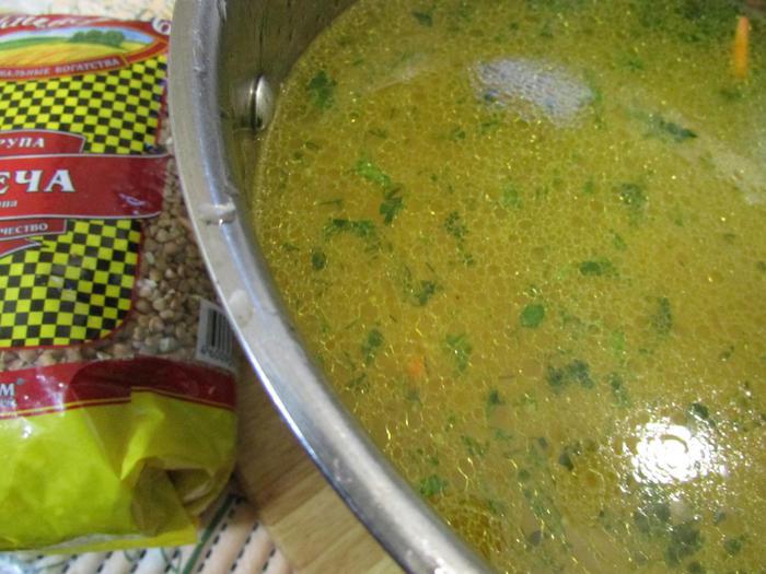 Суп с гречневыми клецками-кнопками