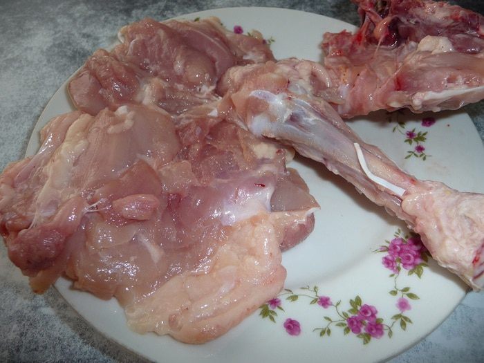 Куриные окорочка фаршированные цветной капустой