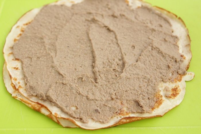 Блины с  муссом из утиной печени