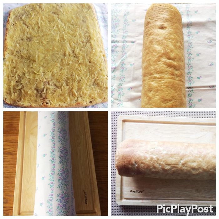 Быстрый яблочный рулет к чаю