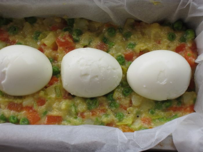 Овощной террин с яйцом