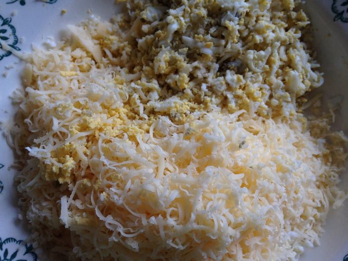 Сырный салат в тарталетках