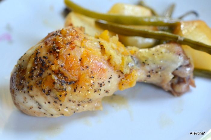 Курица с овощами в пакете