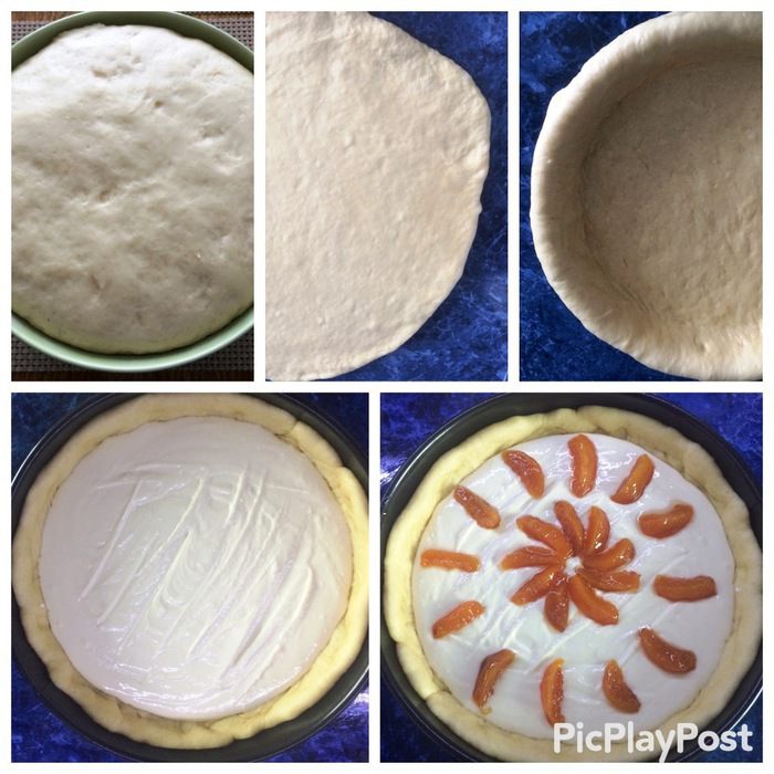 Сдобный пирог с творогом и джемом