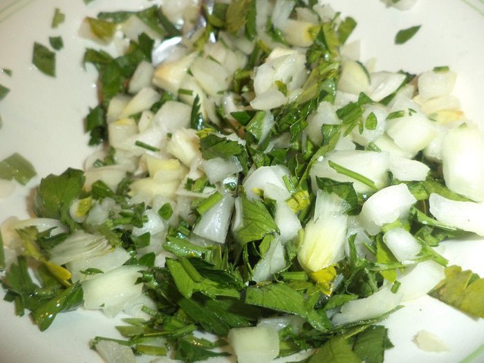 Гренки  с  жареной  печенкой