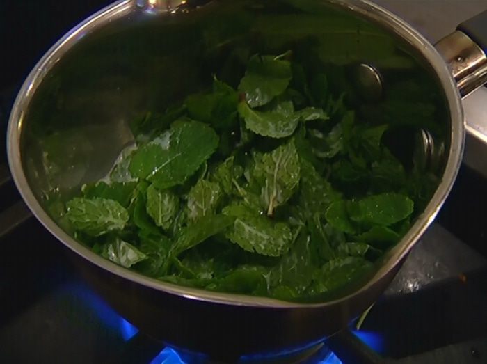 Шоколадный десерт с мятой