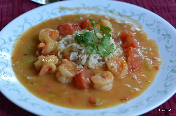 Креветки Etouffee