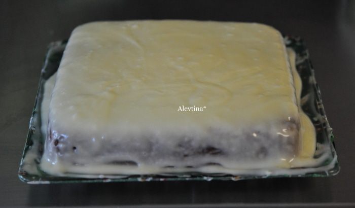 Банановый кекс с глазурью