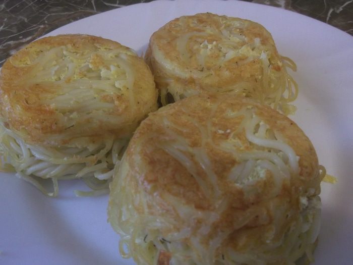 Маффины из спагетти