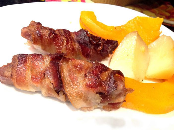 Рулетики из индейки, запечённые с тыквой