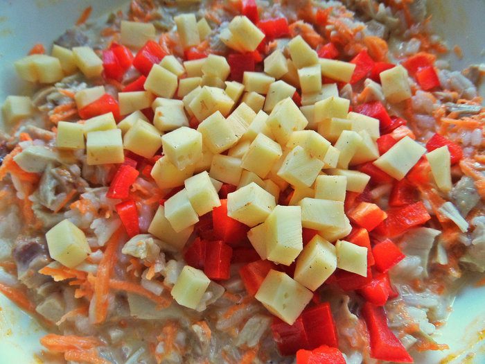Кексы с курицей и рисом
