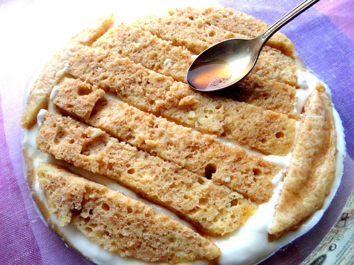 Тирамису на твороге с карамельной прослойкой