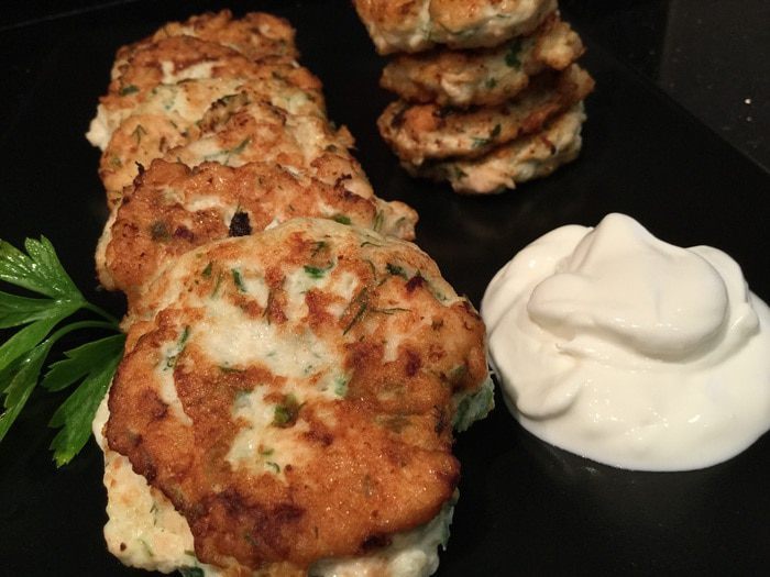 Оладьи из кабачков и курицы