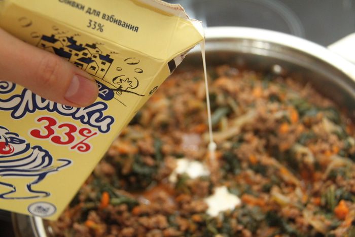 Мясная лазанья со шпинатом