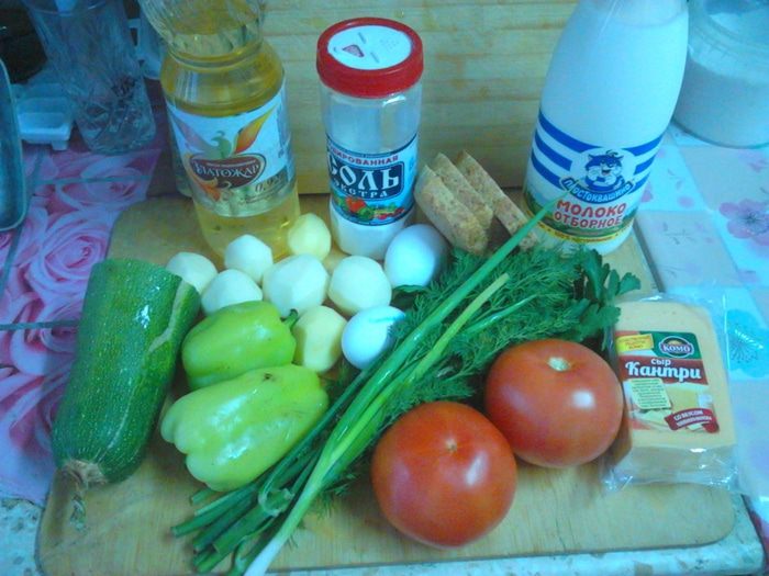 Запеканка с кабачком и хлебом