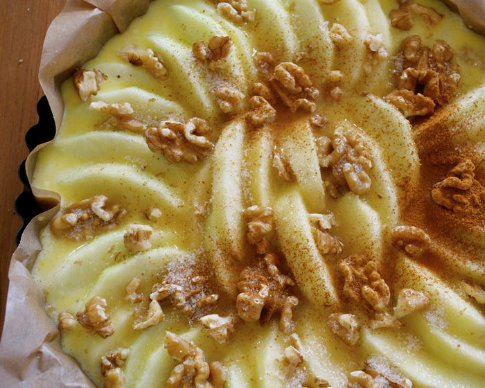 Итальянский яблочный пирог с грецкими орехами