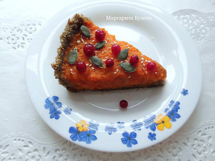 Тыквенный пирог с облепихой для Снежинки Татьяны