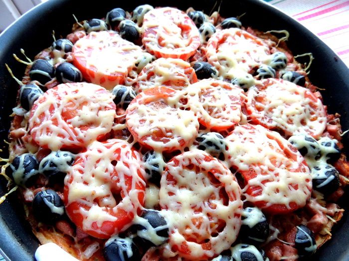 Пицца, приготовленная без духовки