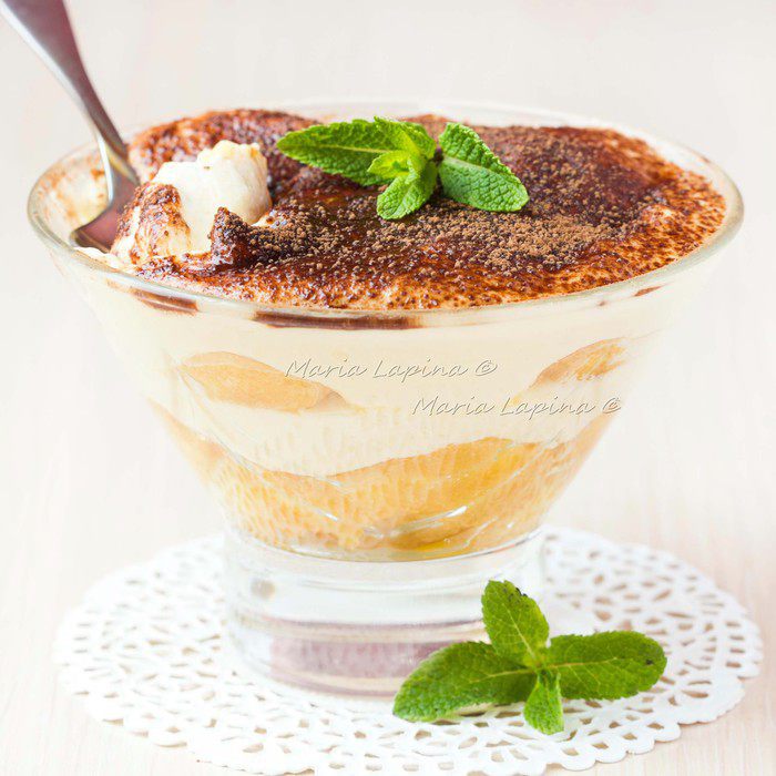 Апельсиновый тирамису с мятным сиропом