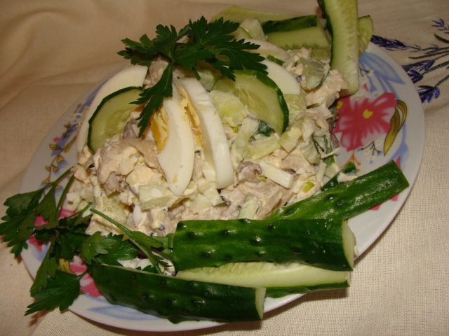 Салат с вешенками &amp;quot;На скорую руку&amp;quot;