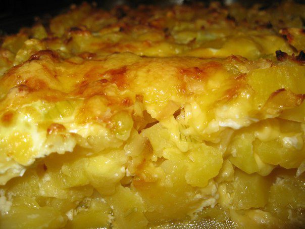 Запеканка из картофеля, кабачка и с сыром