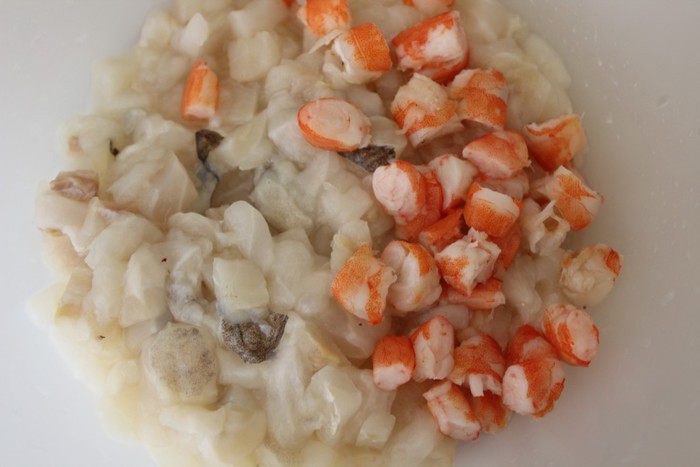 Яично-рыбный террин с креветками