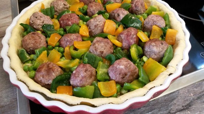 Тарт с мясными фрикадельками