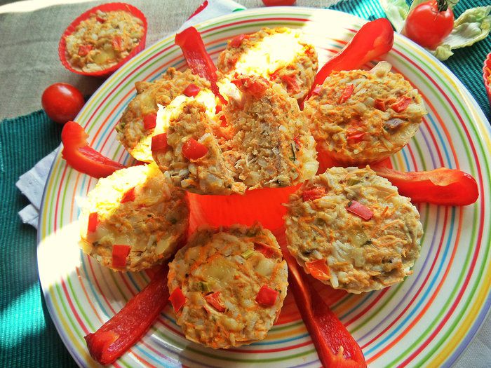Кексы с курицей и рисом