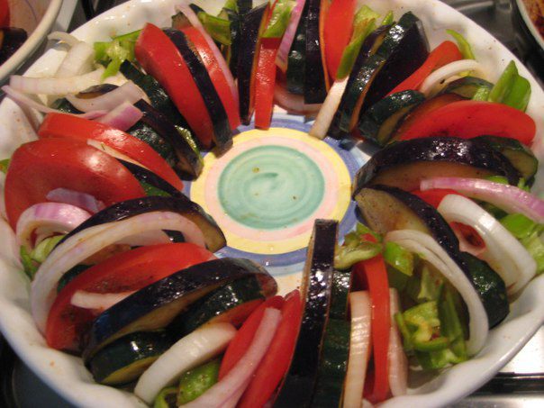 Запеченные овощи «Рататуй» с острой телятиной