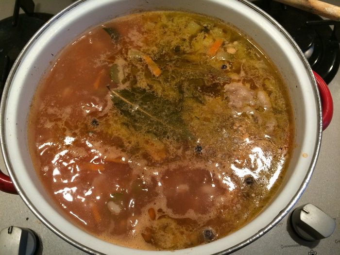 Рассольник с перловкой