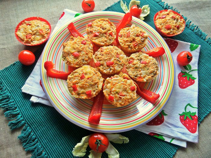 Кексы с курицей и рисом
