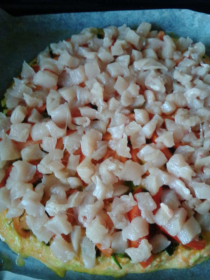 Пицца из тыквы с курицей