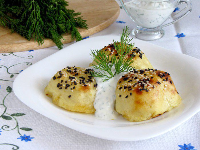 Картофельные зразы с капустой из духовки